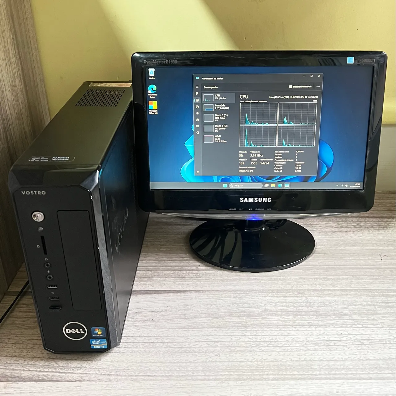 Desktop Dell Vostro 270S + SSD NVMe + Monitor + Windows 11