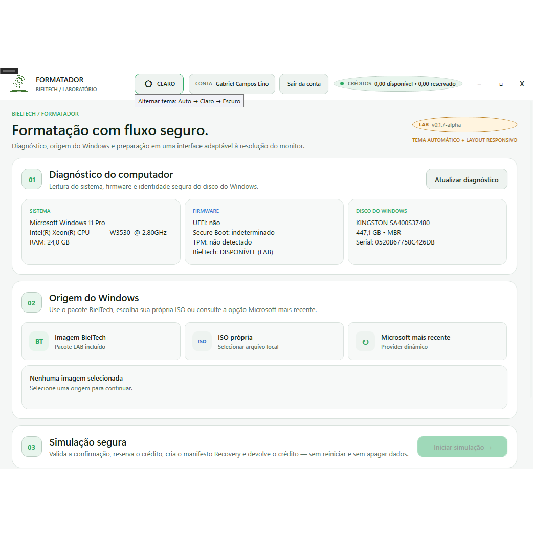 Formatação com Backup